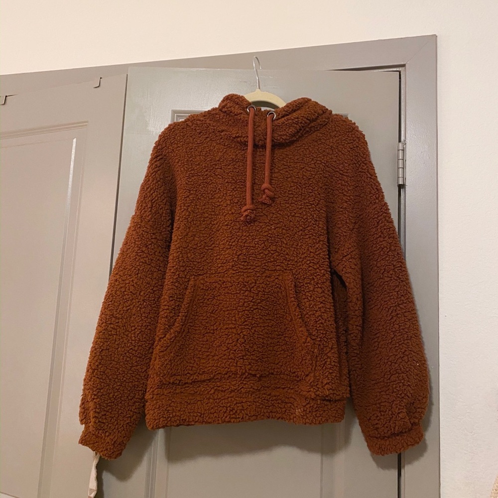 Brown Teddy Hooded Pullover